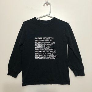 "Fight Like Martin" Girls Size XS LS Black